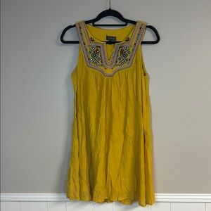 Luxology Vibrant Yellow Dress with Embroidered Details